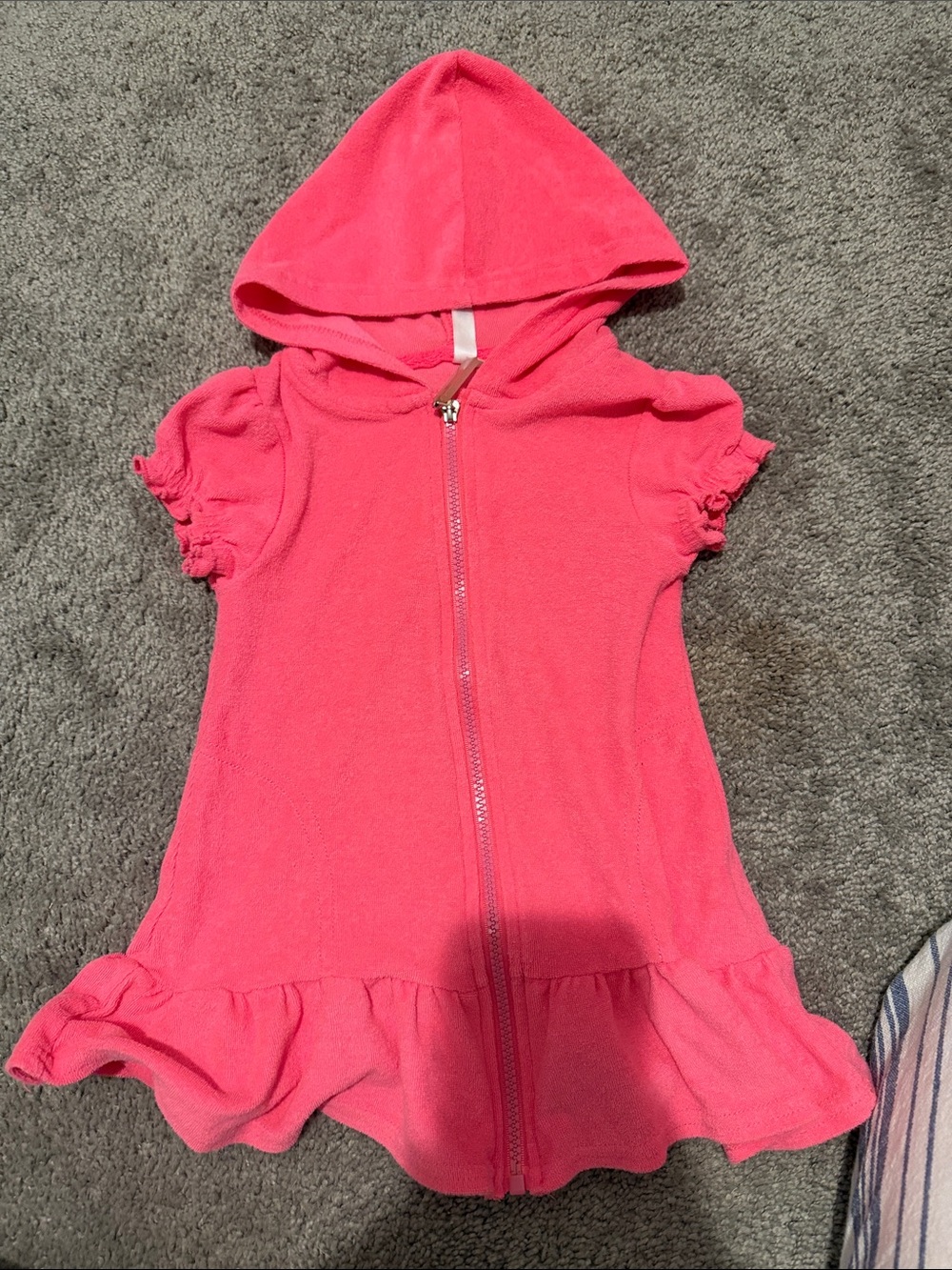 Limited Too Girls Hooded Zip-Up Swim Cover up - Bright Pink